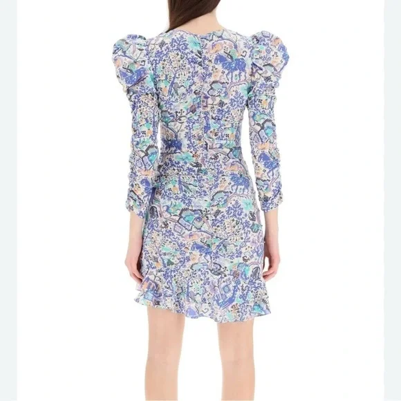 Isabel Marant Étoile Bireya Silk-Blend Mini Dress Size 40/ US 8 NWT - Picture 3 of 12